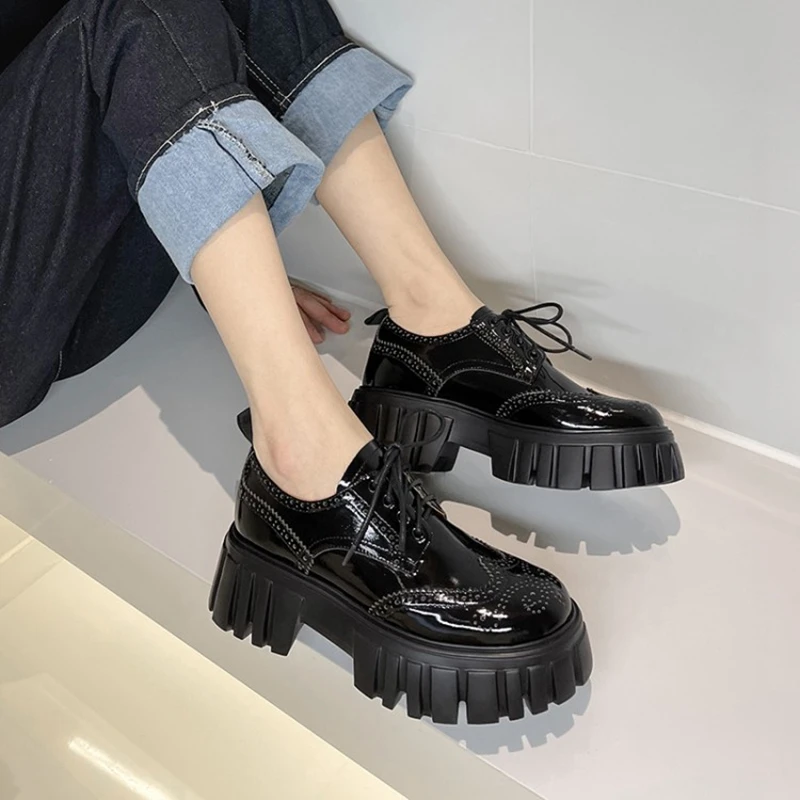 2021 Spring/Autumn Women Shoes Round Toe Lace-up Genuine Leather Flats Ladies Shoes Platform Casual Shoes for Woman Brogues
2021 Spring/Autumn Women Shoes Round Toe Lace-up Genuine Leather Flats Ladies Shoes Platform Casual Shoes for Woman Brogues