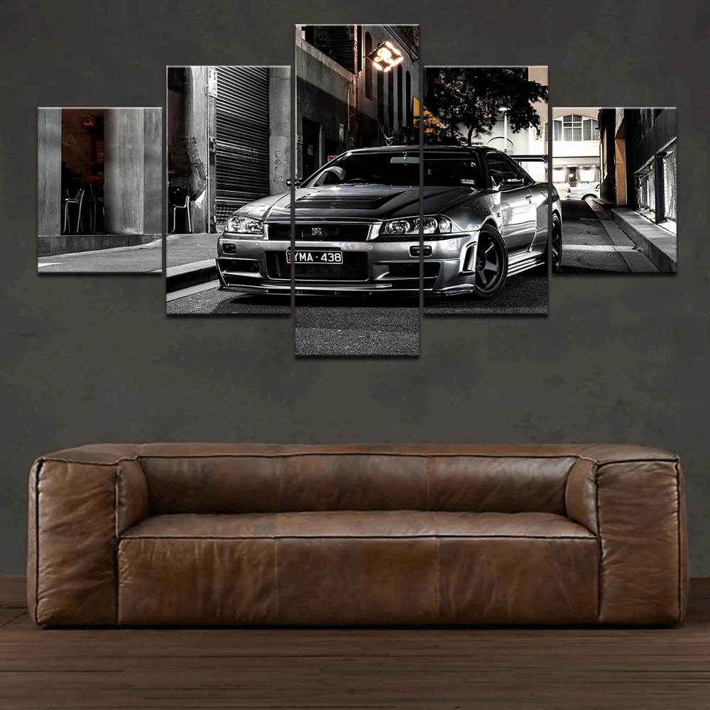 5 шт. HD Печать Большой Nissan Skyline Gtr автомобильные современные декоративные картины
