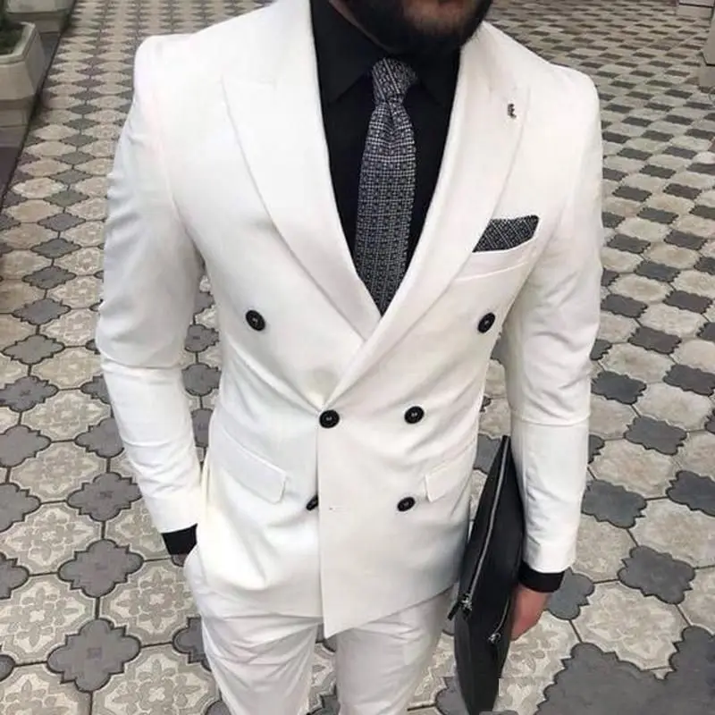 2022 Hot Selling Closure Collar Men's White Suits 2 Pieces Slim Fit Custom Made Double Breasted Bridegroom Wedding Wear Blazer
2022 Hot Selling Closure Collar Men's White Suits 2 Pieces Slim Fit Custom Made Double Breasted Bridegroom Wedding Wear Blazer