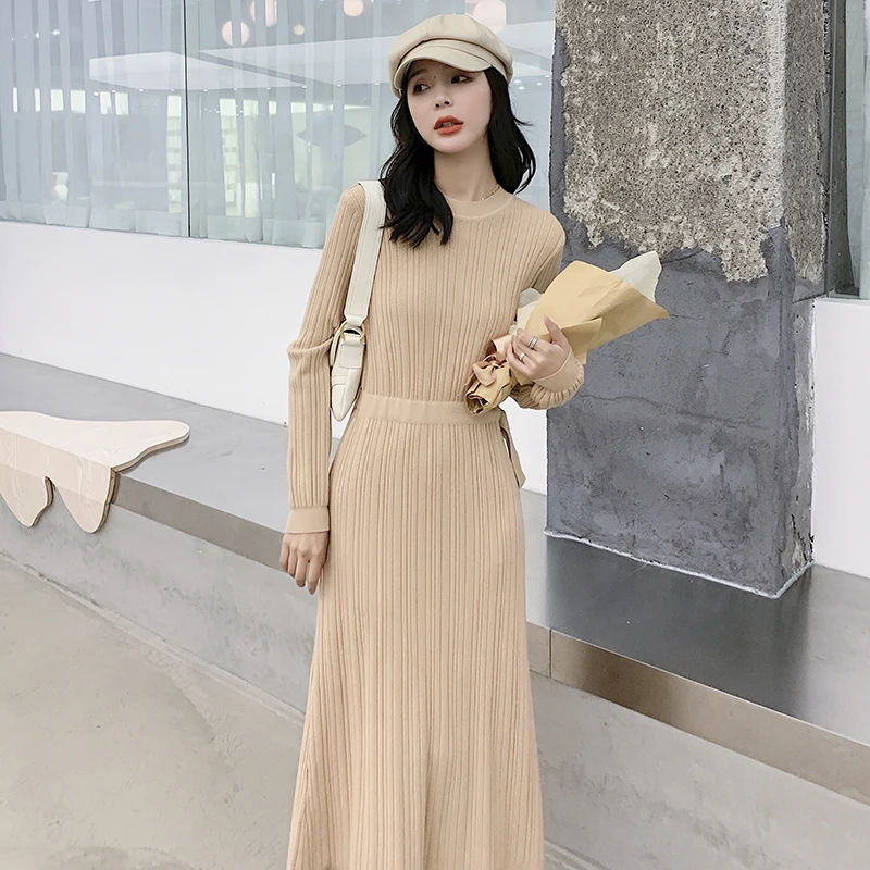 Women Autumn Knitted Dress Sweater Elegant High Waist Dresses Female Stretch Sweaters Dresses
Women Autumn Knitted Dress Sweater Elegant High Waist Dresses Female Stretch Sweaters Dresses