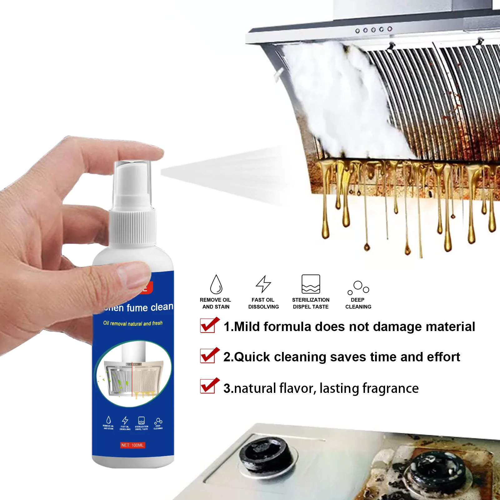 Kitchen Magic Degreaser Cleaner Spray Oil Stain Cleaner Multifunctional Effective Cleaning Tool Home Cleaning Accessories
Kitchen Magic Degreaser Cleaner Spray Oil Stain Cleaner Multifunctional Effective Cleaning Tool Home Cleaning Accessories