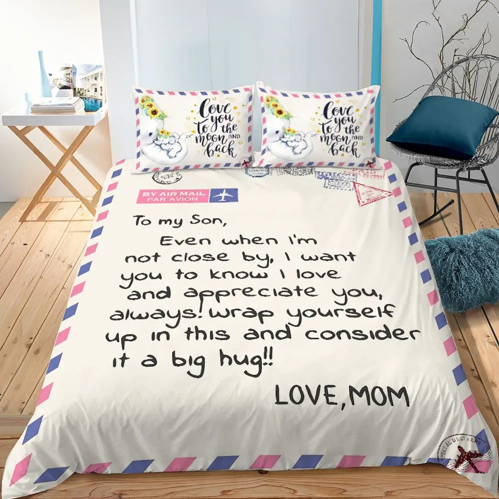 To My Son Bedding Set For Bedroom Soft Bedspreads For Bed Linen Comefortable Duvet Cover Quilt And Pillowcase 
To My Son Bedding Set For Bedroom Soft Bedspreads For Bed Linen Comefortable Duvet Cover Quilt And Pillowcase