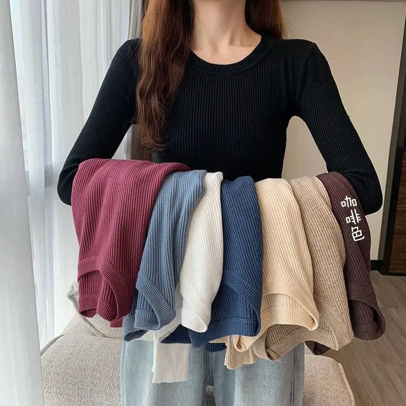 Sweater Women's Autumn and Winter New Round Neck Multi-color Inner Base Shirt Slim Long-sleeved Blouse Women's Autumn All-match
Sweater Women's Autumn and Winter New Round Neck Multi-color Inner Base Shirt Slim Long-sleeved Blouse Women's Autumn All-match