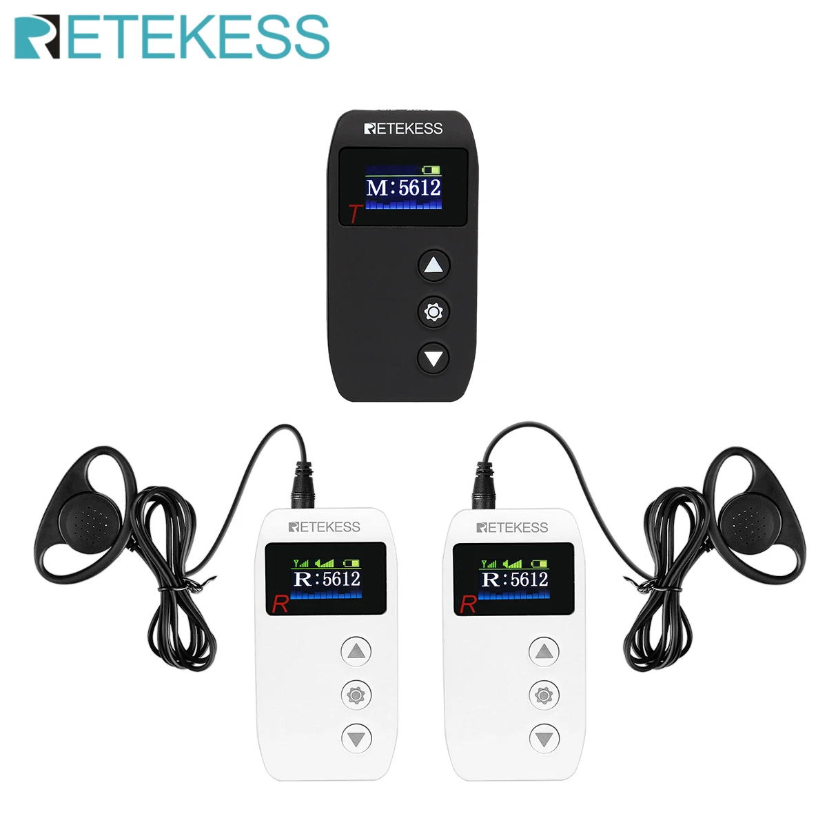 

RETEKESS TT110 2.4GHz Wireless Tour Guide System 1Transmitter+2 Receiver AUX MIC Dual Input For Excursion Translation Training