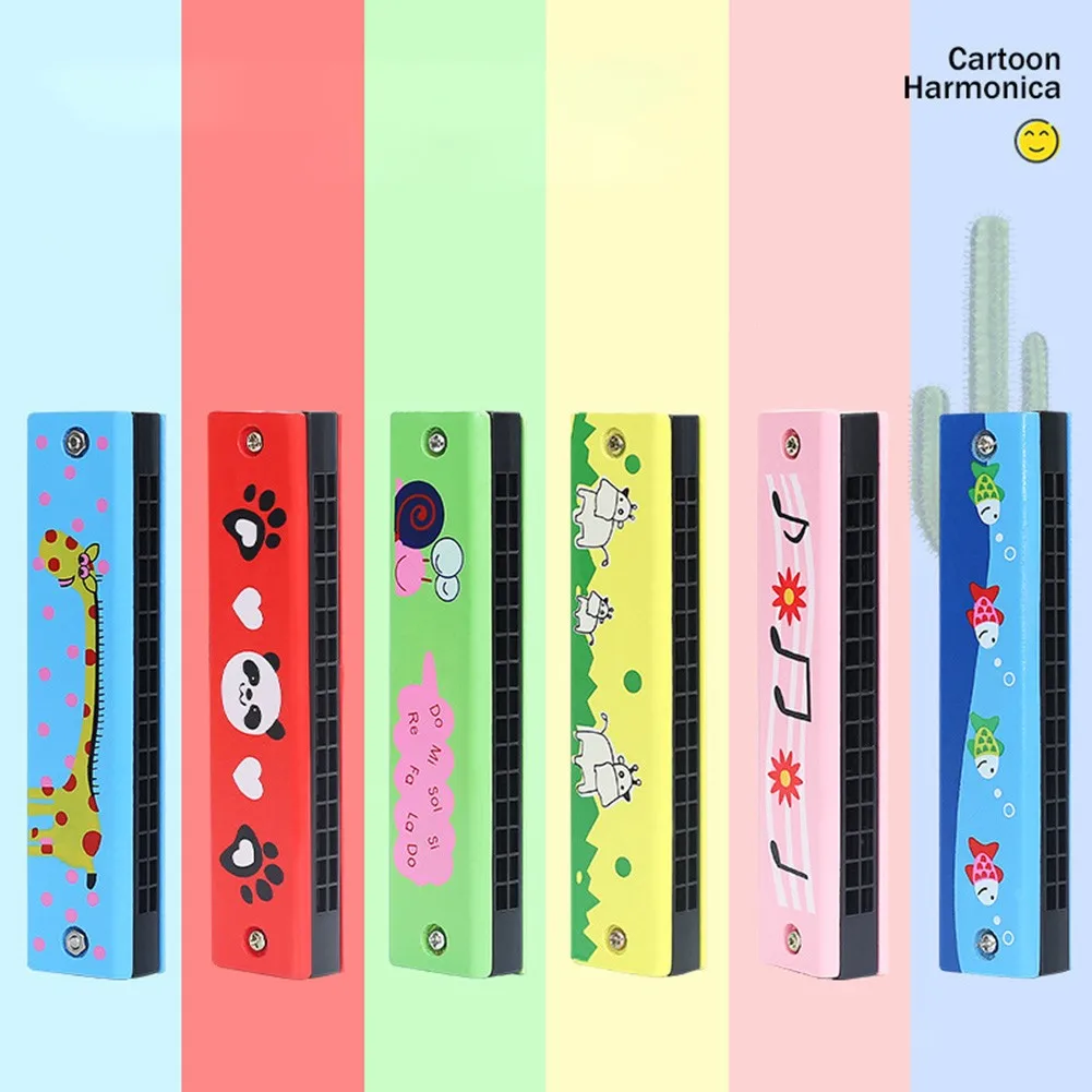 16 Holes Cartoon Wooden Harmonica Mouth Organ Kids Music Instrument Educational Toy Gift Colorful Cute Pattern Clear Sound
16 Holes Cartoon Wooden Harmonica Mouth Organ Kids Music Instrument Educational Toy Gift Colorful Cute Pattern Clear Sound