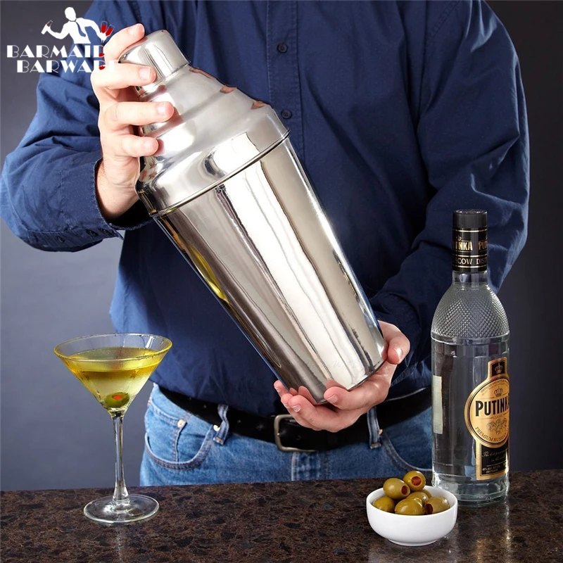 Большой шейкер для коктейлей Boston Bar из нержавеющей стали емкостью 1 8 л: набор 3
