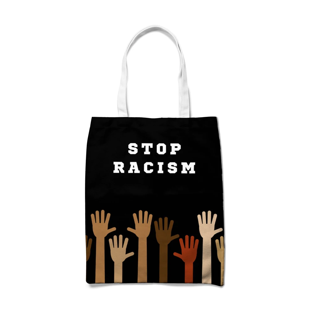 Положить конец расизму с надписью на одно плечо для покупок модные ручные Эко сумка для девочек повседневные тканевые школьные сумки для же...
Положить конец расизму с надписью на одно плечо для покупок модные ручные Эко сумка для девочек повседневные тканевые школьные сумки для же...