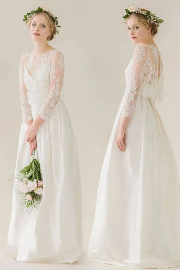 Two Pieces bridal gown with lace jacket 2018 Three Quarter Sleeve robe de soiree vestido de festa mother of the bride dresses
Two Pieces bridal gown with lace jacket 2018 Three Quarter Sleeve robe de soiree vestido de festa mother of the bride dresses