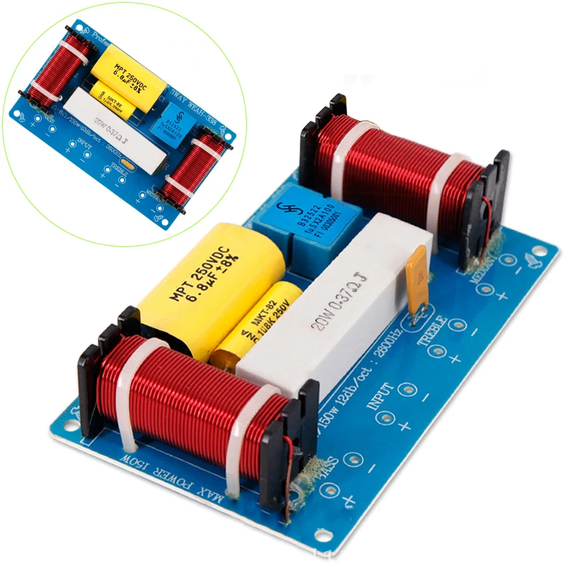 12V 4 - 8Ω 120W Speaker 3 Way Audio Frequency Divider Loudspeaker 3 Unit Crossover Filters with 45Hz - 20KHz for Car
12V 4 - 8Ω 120W Speaker 3 Way Audio Frequency Divider Loudspeaker 3 Unit Crossover Filters with 45Hz - 20KHz for Car