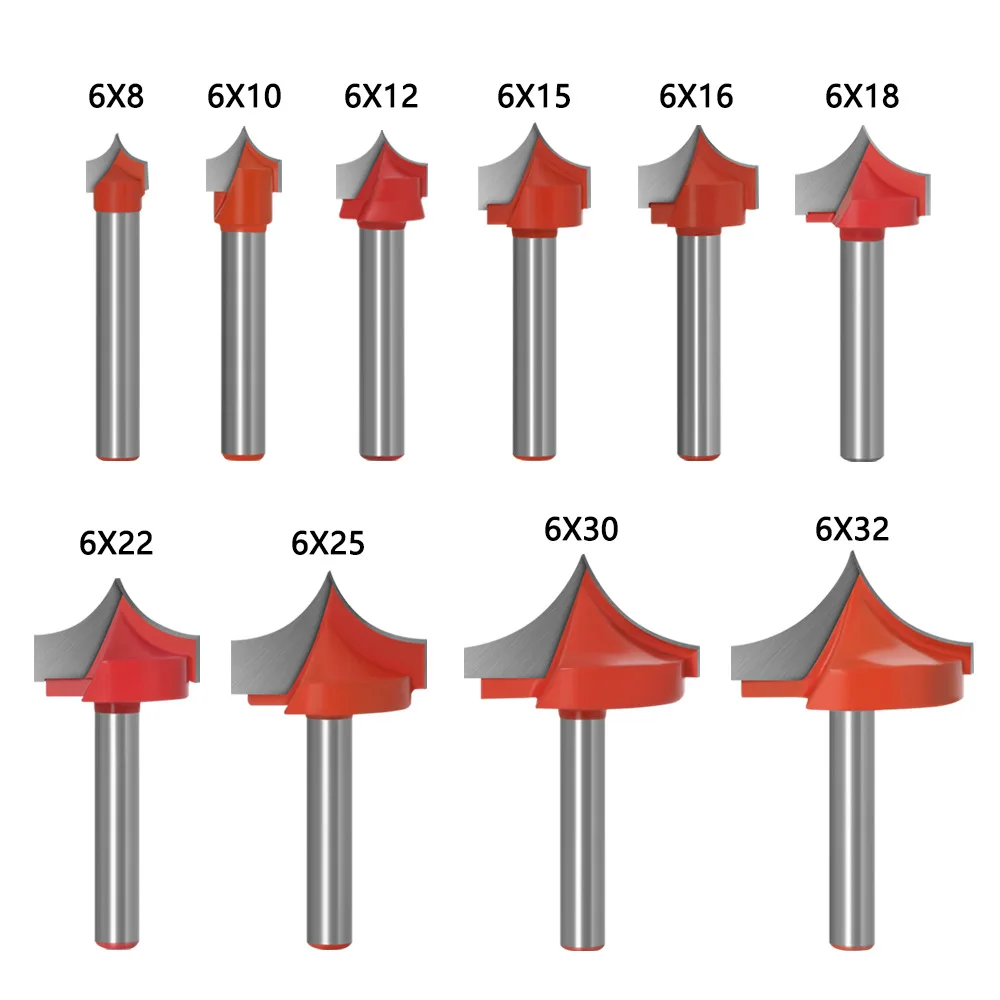 10pcs 6mm Shank Fancy Sharp Pointed Router Bit Set Fluting Wood Milling Cutter Woodworking Carbide-tipped Tools Trimming Bit
10pcs 6mm Shank Fancy Sharp Pointed Router Bit Set Fluting Wood Milling Cutter Woodworking Carbide-tipped Tools Trimming Bit