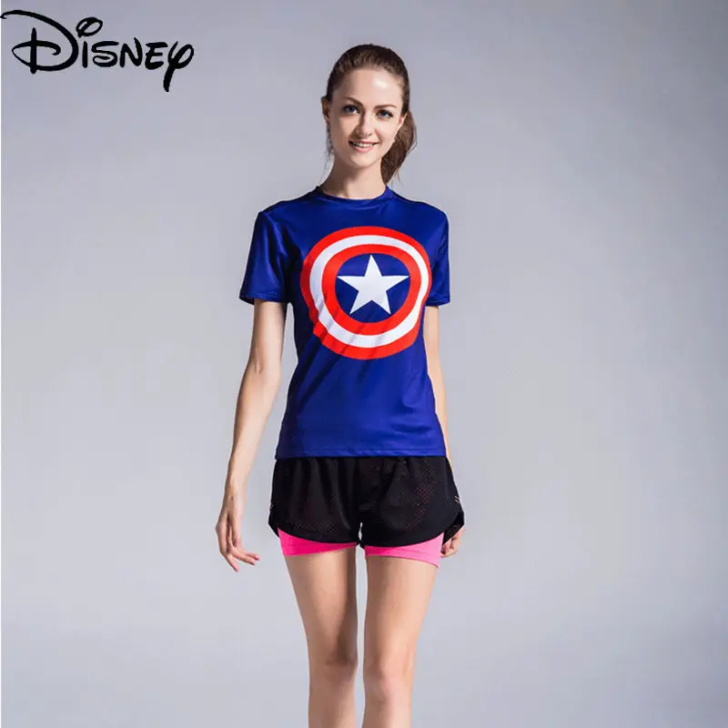Disney Cartoon Marvel T-shirt Tights Women's Sportswear Yoga Workout Clothes Stretch Round Neck Short-sleeved Quick-drying Top
Disney Cartoon Marvel T-shirt Tights Women's Sportswear Yoga Workout Clothes Stretch Round Neck Short-sleeved Quick-drying Top