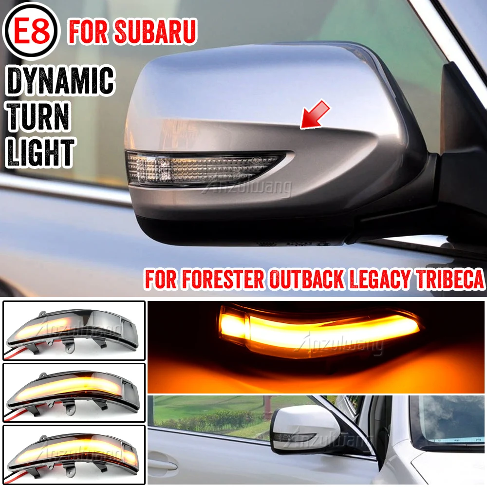 

Светодиодный Динамический указатель поворота для Subaru Forester Tribeca, боковой зеркальный индикатор поворота для Subaru Outback Legacy Impreza, 2 шт.