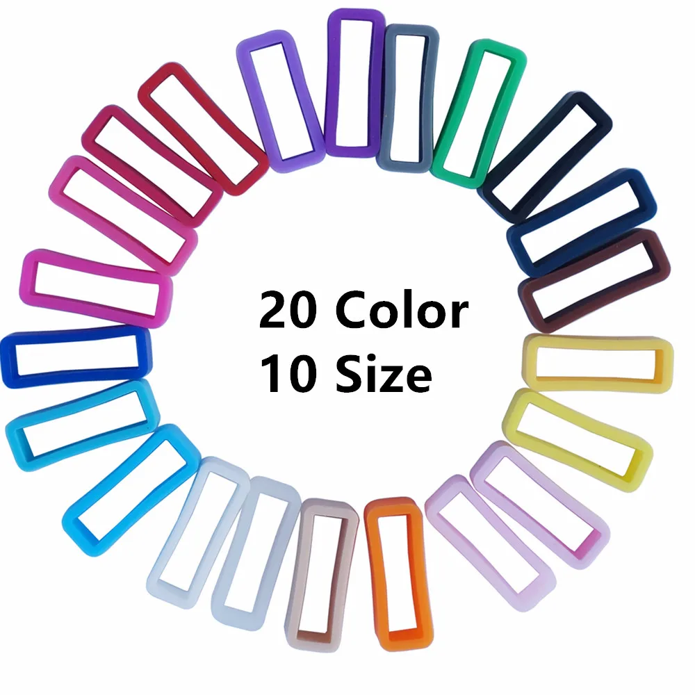 

4Pcs 12 14 16 18 19 20 21 22 24 26mm Watchbands Strap Loop ring Silicone Rubber Watch Bands Accessories Holder Locker 20 color