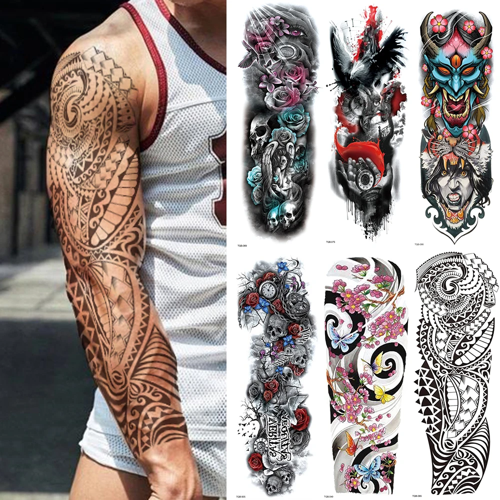 Big Arm Sleeve Tattoo Rose Skull Lion Waterproof Temporary Tattoo Sticker Body Art Fake Tattoo Fake Colored Flower Tattoos TQB
Big Arm Sleeve Tattoo Rose Skull Lion Waterproof Temporary Tattoo Sticker Body Art Fake Tattoo Fake Colored Flower Tattoos TQB