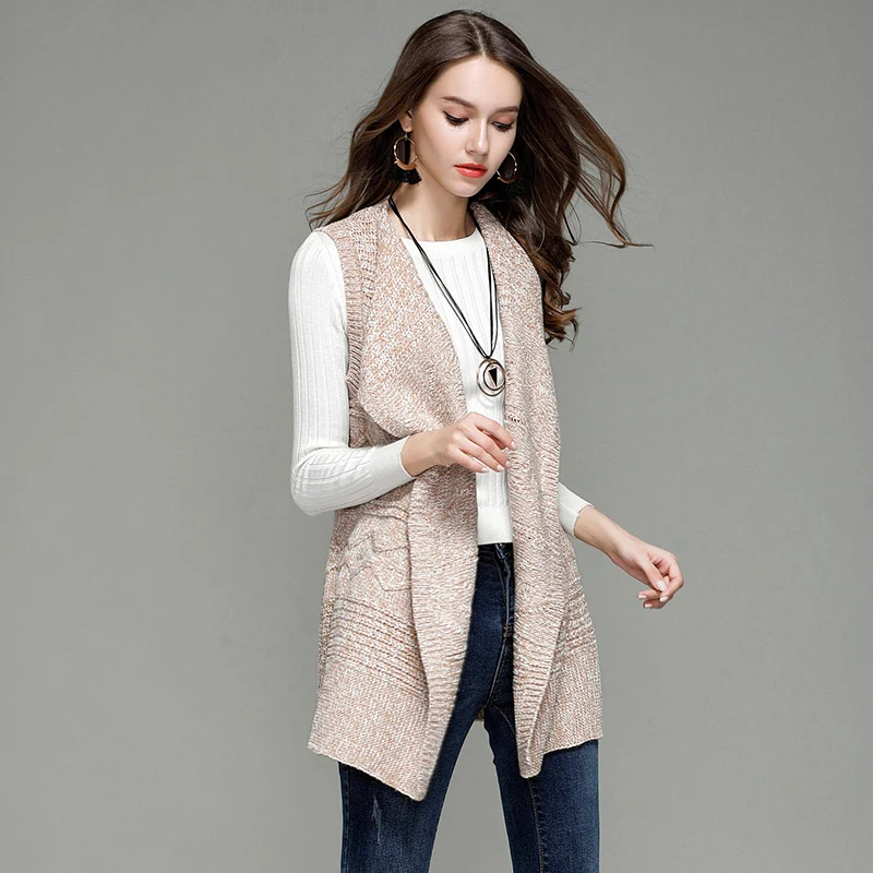 AECU11 Long Cardigan Kimono Femme Lapel Collar Knitted Cardigan Sleeveless Coat Women Lady Sweater Sleeveless Slim Fit Veste
AECU11 Long Cardigan Kimono Femme Lapel Collar Knitted Cardigan Sleeveless Coat Women Lady Sweater Sleeveless Slim Fit Veste