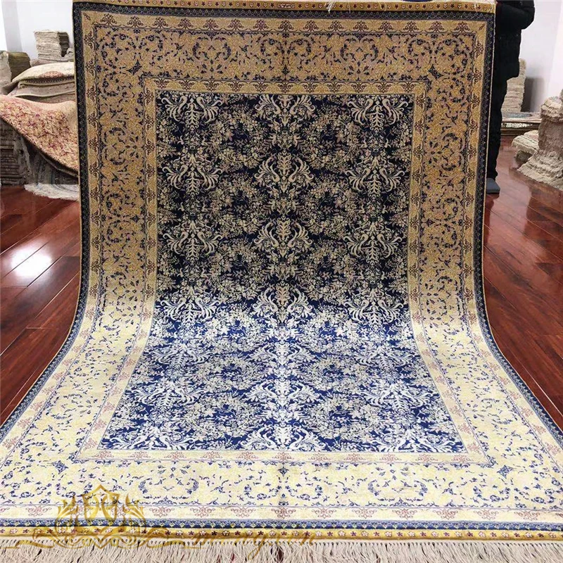 4.5'x6.5' Modern Blue Handmade Silk Area Rug Dining Room High Quality Floral Carpet
4.5'x6.5' Modern Blue Handmade Silk Area Rug Dining Room High Quality Floral Carpet