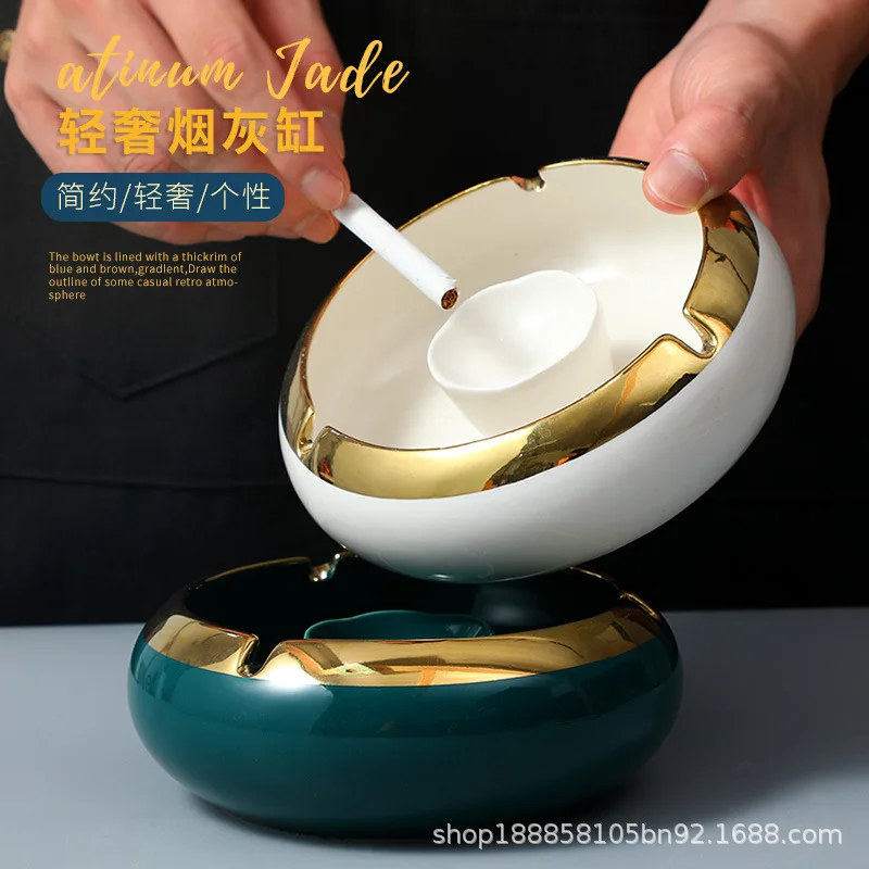 Nordic ins wind luxury gold-plated ceramic ashtray home living room creative personality trend office fly ash prevention
Nordic ins wind luxury gold-plated ceramic ashtray home living room creative personality trend office fly ash prevention