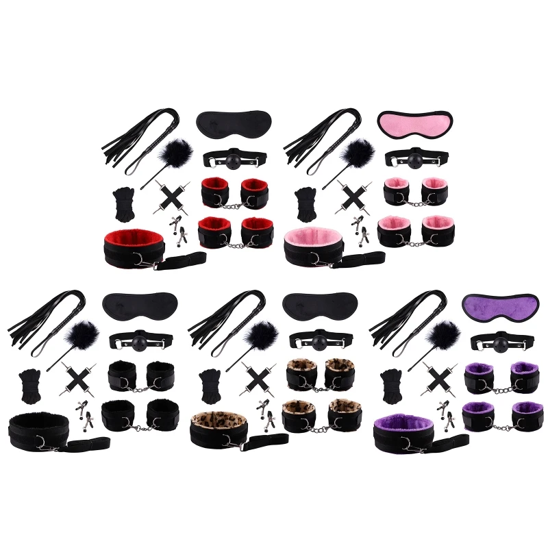 

573C 10pcs/set Erotic Restraints Sex Toys Couple's Flirt Bondage Kits Fetish Bed Game Tool Set for Beginners Sm Adult Games