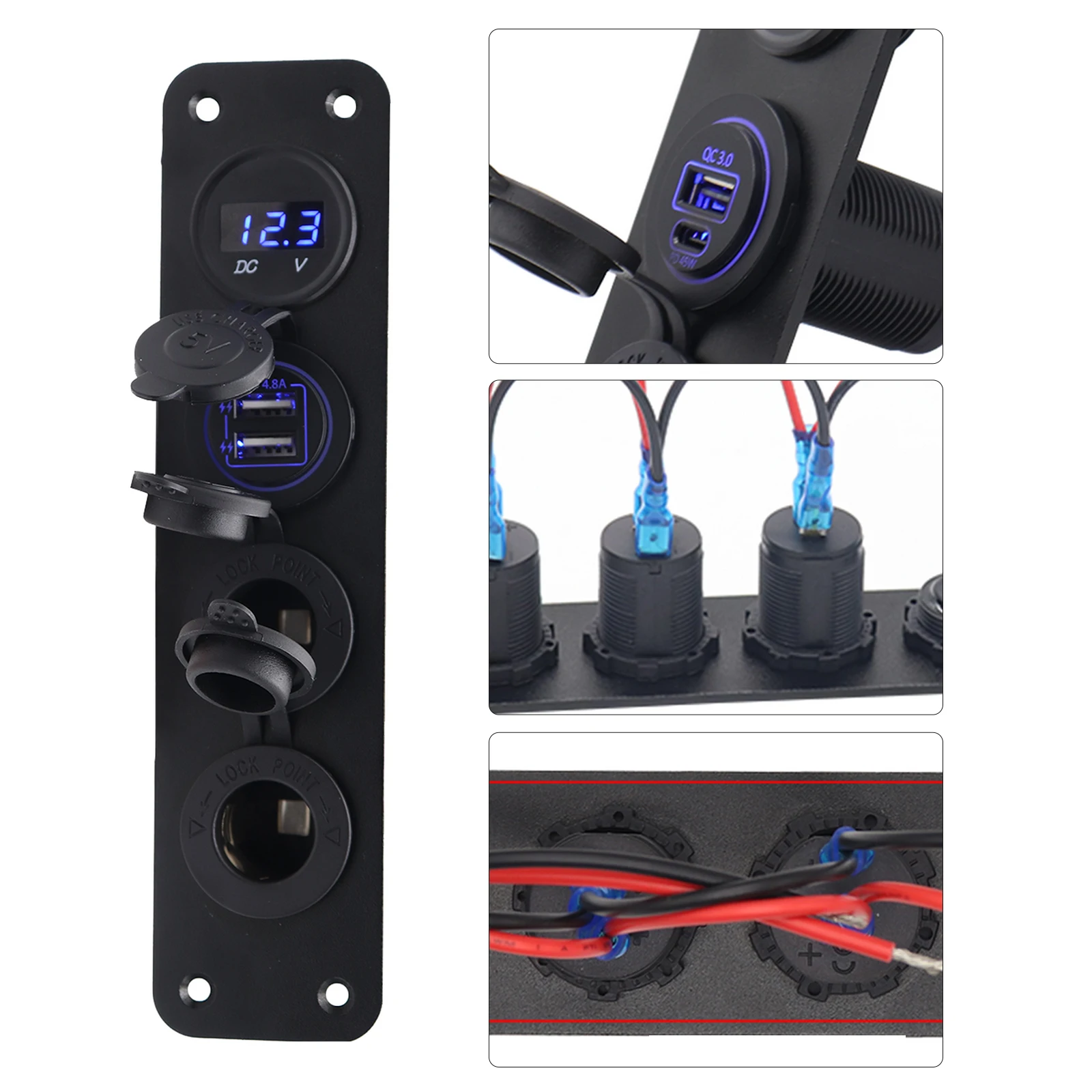 Dual QC 3.0 Cigarette Lighter Socket Splitter Waterproof 12V Dual USB Charger Power Adapter Outlet Panel Ports Voltmeter
Dual QC 3.0 Cigarette Lighter Socket Splitter Waterproof 12V Dual USB Charger Power Adapter Outlet Panel Ports Voltmeter