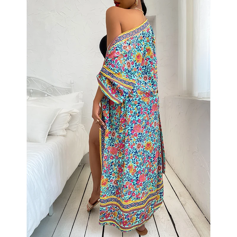 Womens Bohemian Floral Printed Beach Dress Open Front Tie Up Kimono Cardigan Long Bikini Cover Up Dress
Womens Bohemian Floral Printed Beach Dress Open Front Tie Up Kimono Cardigan Long Bikini Cover Up Dress