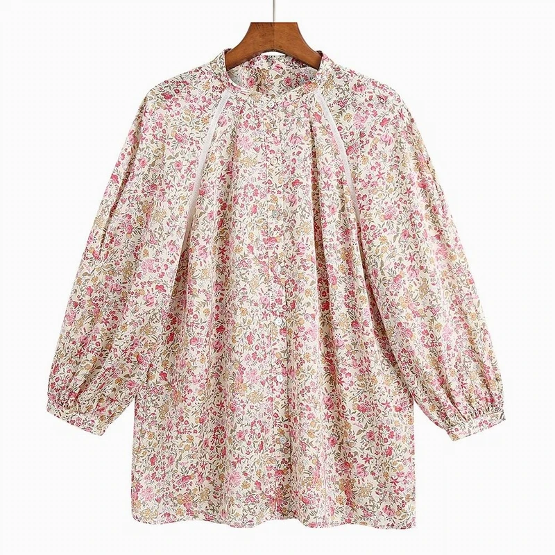 2022 Women Smock Shirt Autumn New Clothing Cute Floral Prints Female Loose Blouse
2022 Women Smock Shirt Autumn New Clothing Cute Floral Prints Female Loose Blouse