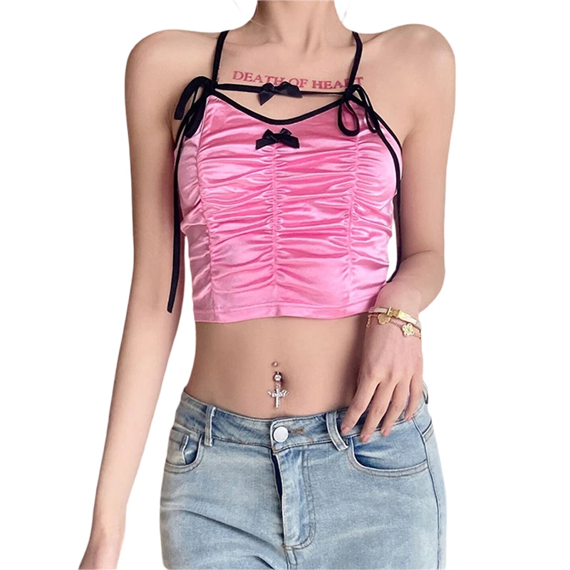 Hirigin2021 Sexy Sleeveless Color Block Ruched Crop Cami Tops New Fashion Streetwear Tops Y2k Women's Spaghetti Strap Camisole
Hirigin2021 Sexy Sleeveless Color Block Ruched Crop Cami Tops New Fashion Streetwear Tops Y2k Women's Spaghetti Strap Camisole