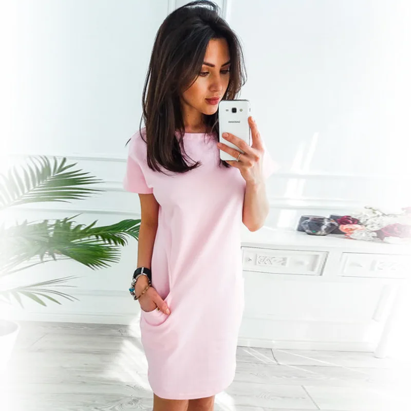 Woman Dress 2021 Summer Pure Color Stitching Round Neck High Waist Slim Temperament Casual Pocket Dresses Women LYQ233
Woman Dress 2021 Summer Pure Color Stitching Round Neck High Waist Slim Temperament Casual Pocket Dresses Women LYQ233