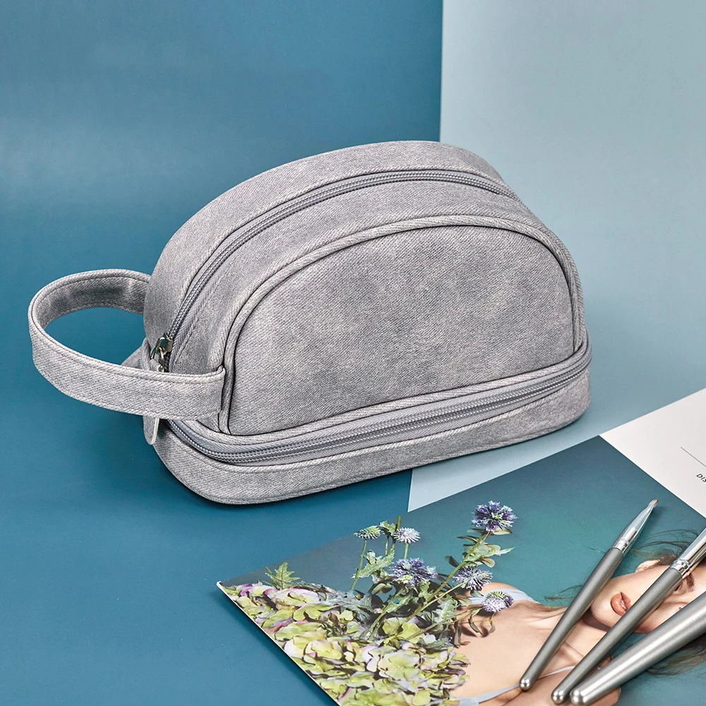 Simple Denim High-Texture Storage Bag Dry Wet Separation Double-Layer Wash Bag Portable Multi-Zipper Travel Cosmetic Bag
Simple Denim High-Texture Storage Bag Dry Wet Separation Double-Layer Wash Bag Portable Multi-Zipper Travel Cosmetic Bag
