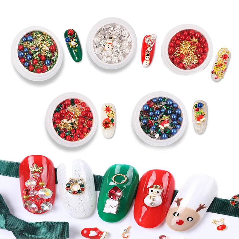 Newest 1 Bottle Charm Christmas Nail Decoration Studs Alloy Strass Diamond Bead 3D Glitter Nail Art Gems Rhinestone Accessory
Newest 1 Bottle Charm Christmas Nail Decoration Studs Alloy Strass Diamond Bead 3D Glitter Nail Art Gems Rhinestone Accessory