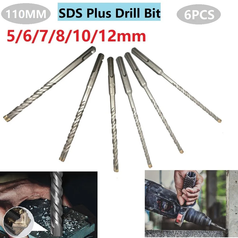 6pcs 5-12mm SDS Plus Cross Tips 4 Cutters 110mm Electric Hammer Masonry Dril Bit Wall Brick Block Electric Hammer Masonry Drilli
6pcs 5-12mm SDS Plus Cross Tips 4 Cutters 110mm Electric Hammer Masonry Dril Bit Wall Brick Block Electric Hammer Masonry Drilli