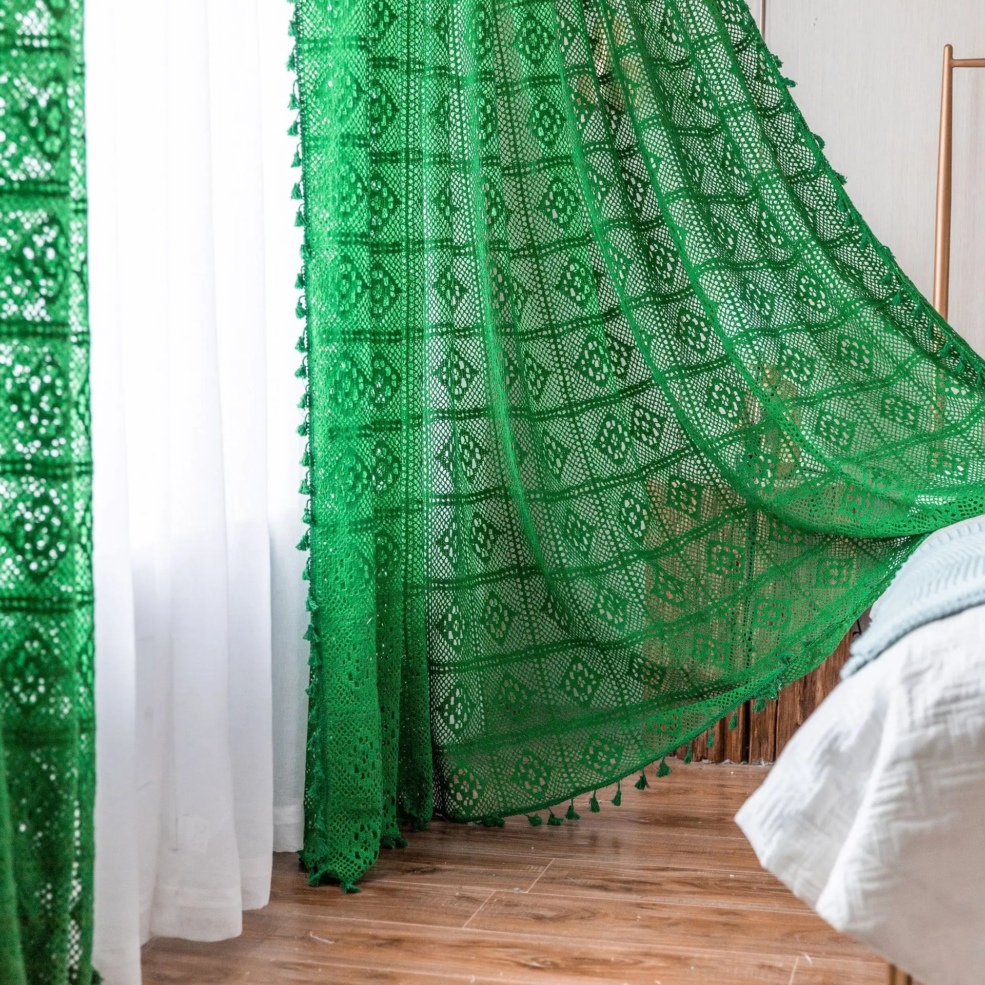 Handmade Green Lace Curtains For Living Room Knit Hollow Out Rod Pocket And Hook For Balcony Kitchen Drapes Finished Curtain
Handmade Green Lace Curtains For Living Room Knit Hollow Out Rod Pocket And Hook For Balcony Kitchen Drapes Finished Curtain