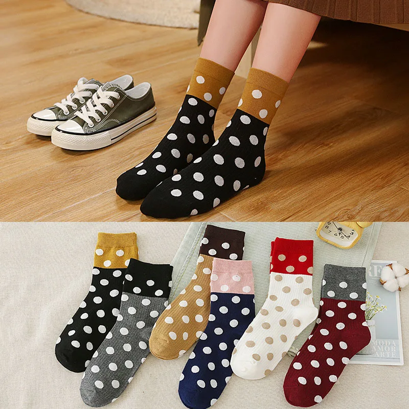 Funny Solid White Dot Cute Women Crew Cotton Socks Harajuku Casual Breathable Summer Winter Middle Tube For Ladies Girls Socks
Funny Solid White Dot Cute Women Crew Cotton Socks Harajuku Casual Breathable Summer Winter Middle Tube For Ladies Girls Socks