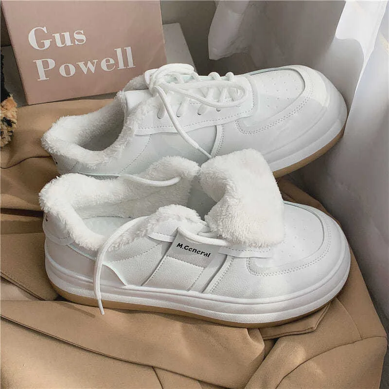 2021 Women's Winter Keep Warm Vulcanize Shoes Fur Casual Shoes White Platform Sneakers Lace-Up Plush Warm Shoes Zapatillas Mujer
2021 Women's Winter Keep Warm Vulcanize Shoes Fur Casual Shoes White Platform Sneakers Lace-Up Plush Warm Shoes Zapatillas Mujer