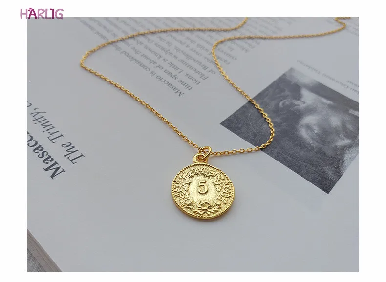 Harlig sterling silver S925 gold color coin necklace ins style allergy free fashion accessories
Harlig sterling silver S925 gold color coin necklace ins style allergy free fashion accessories
