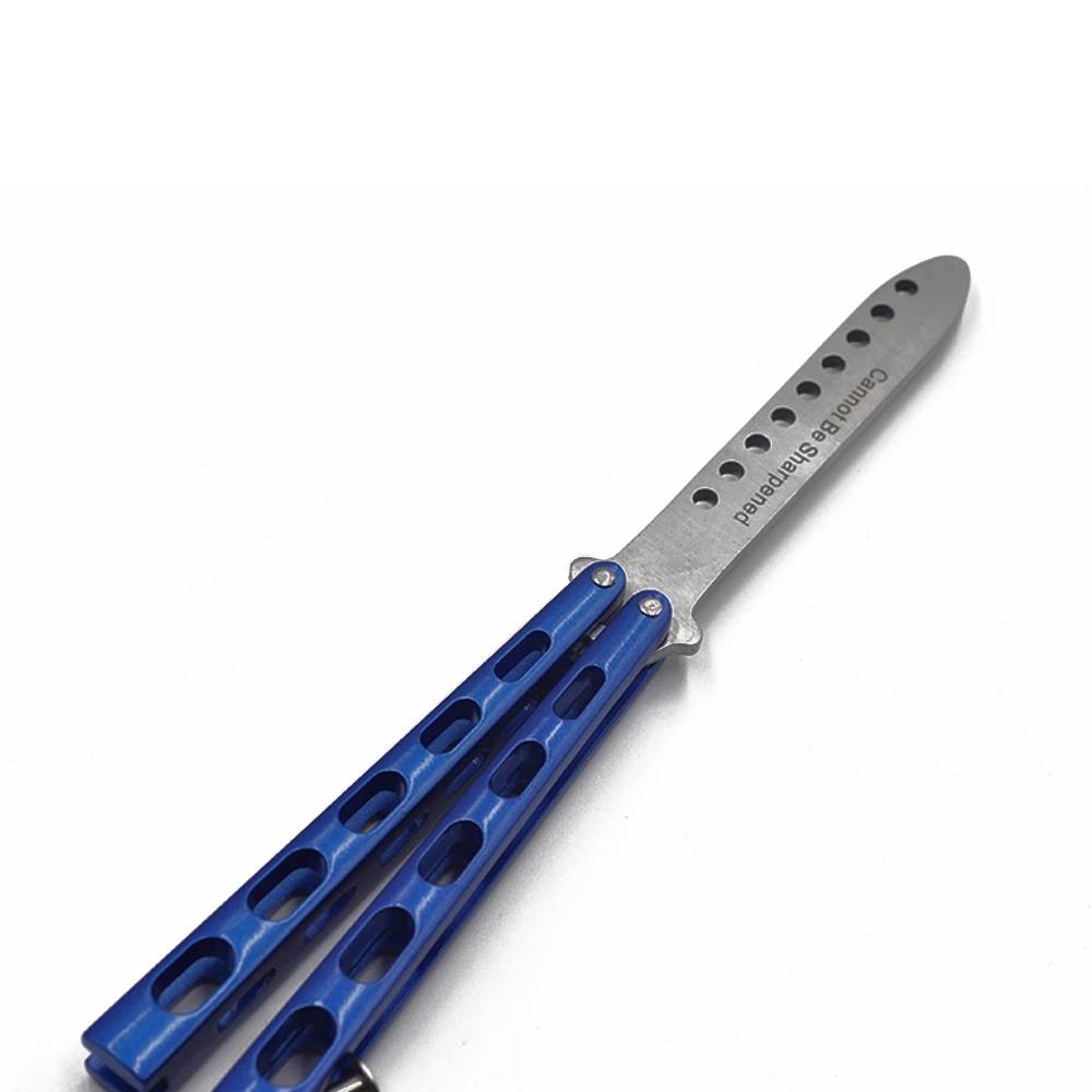 Тренировочный нож-бабочка Balisong учебный инструмент складной не островатый синего