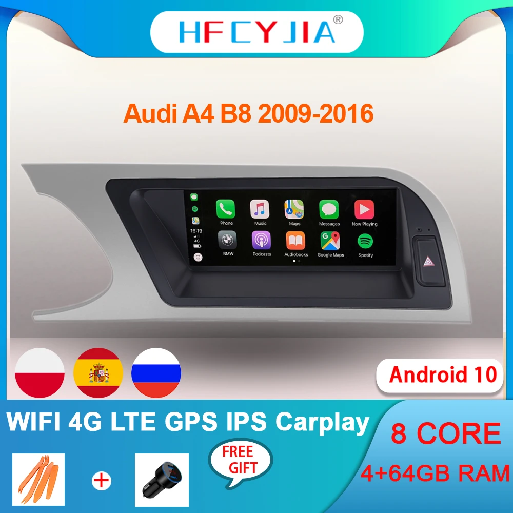 8 Core 8.8" Car Monitor For Audi A4 B8 2009-2016 Android 10.0 System WIFI Google IPS Touch Stereo BT Carplay 4G LTE 4+64G GPS
8 Core 8.8" Car Monitor For Audi A4 B8 2009-2016 Android 10.0 System WIFI Google IPS Touch Stereo BT Carplay 4G LTE 4+64G GPS
