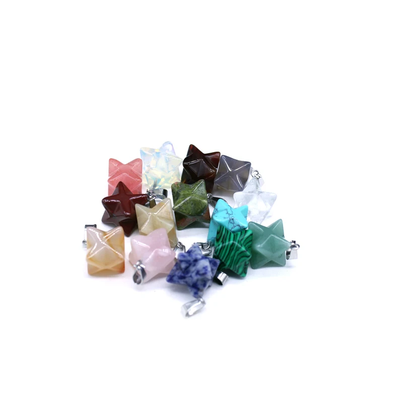 Wholesale 24Pcs New Fashion Necklace Multicolor Natural Semi-precious Stone Pendants Merkaba Pendulum 3D Six-pointed Star
Wholesale 24Pcs New Fashion Necklace Multicolor Natural Semi-precious Stone Pendants Merkaba Pendulum 3D Six-pointed Star