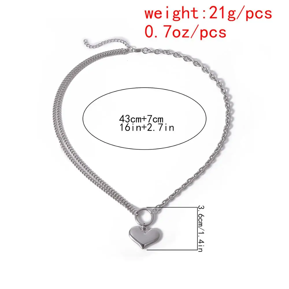 Goth Stainless Steel Love Lock Pendant Choker Necklace Hiphop Men Punk Rock Chunky Chain Silver Color Necklace for Women Jewelry
Goth Stainless Steel Love Lock Pendant Choker Necklace Hiphop Men Punk Rock Chunky Chain Silver Color Necklace for Women Jewelry