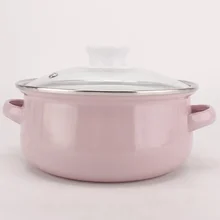Enamel Soup Bowl Milk Pot Baby Food Supplement Pot Bowl Binaural Bowl Pot Noodle Cooking Pot Fresh-keeping Bowl Induction Cooker