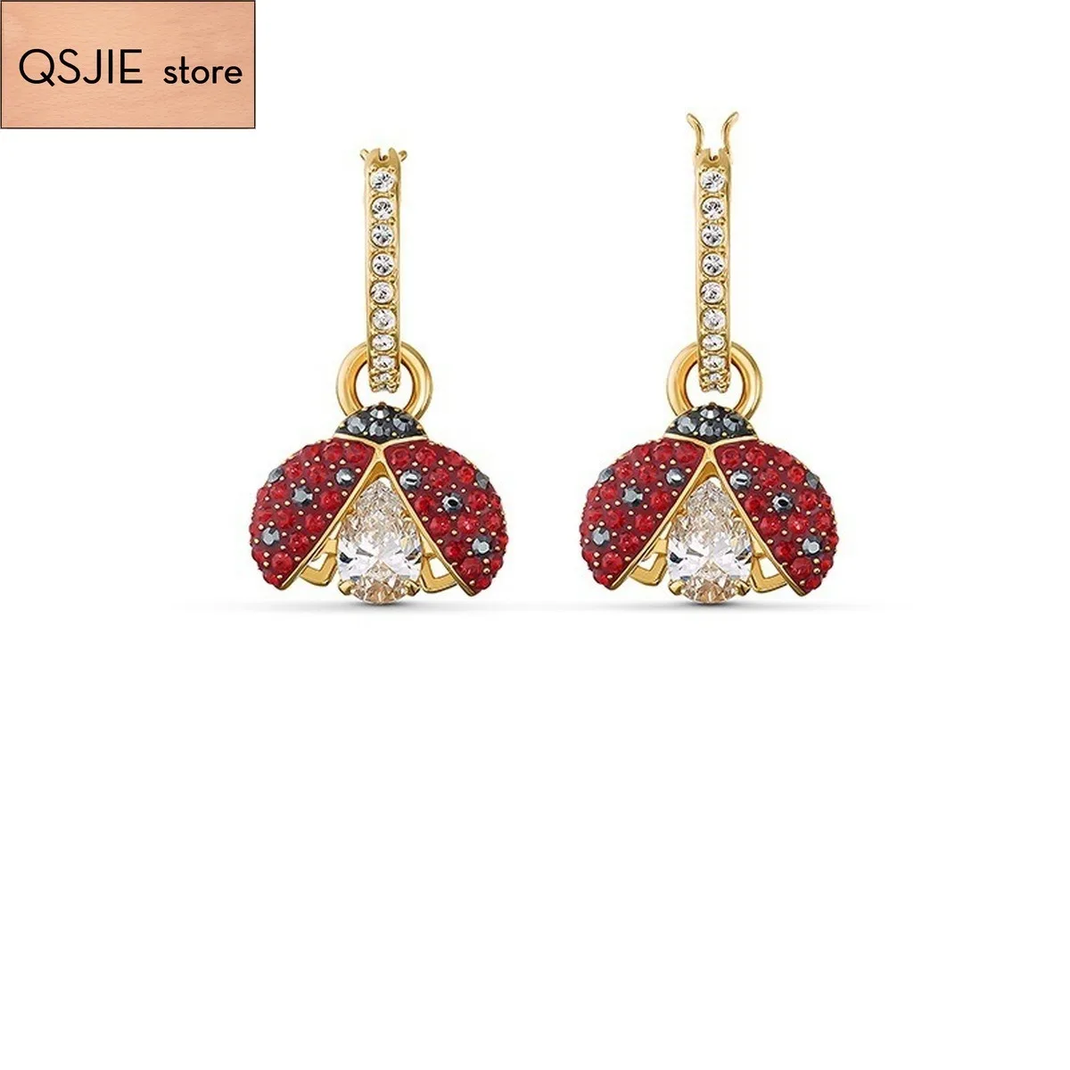 QSJIE High quality SWA new lovely golden Seven Star ladybug's shining Heart Earrings Charming fashion jewelry
QSJIE High quality SWA new lovely golden Seven Star ladybug's shining Heart Earrings Charming fashion jewelry