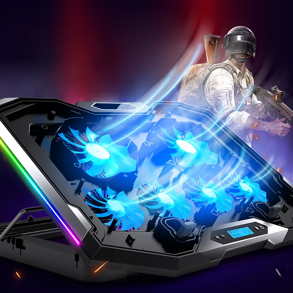 Laptop Heat Dissipation Holder Notebook Stand Phone Holder Glowing RGB Light 6 Cooling Fan Heatsink Stand Laptop Cooling Holder
Laptop Heat Dissipation Holder Notebook Stand Phone Holder Glowing RGB Light 6 Cooling Fan Heatsink Stand Laptop Cooling Holder