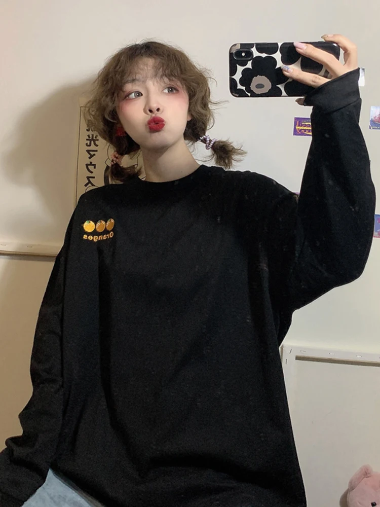 Harajuku Long Sleeve Oversized T-shirts Women Spring Autumn Casual Chic Loose Oranges Printed High Street Tee Shirts Mori Girls
Harajuku Long Sleeve Oversized T-shirts Women Spring Autumn Casual Chic Loose Oranges Printed High Street Tee Shirts Mori Girls