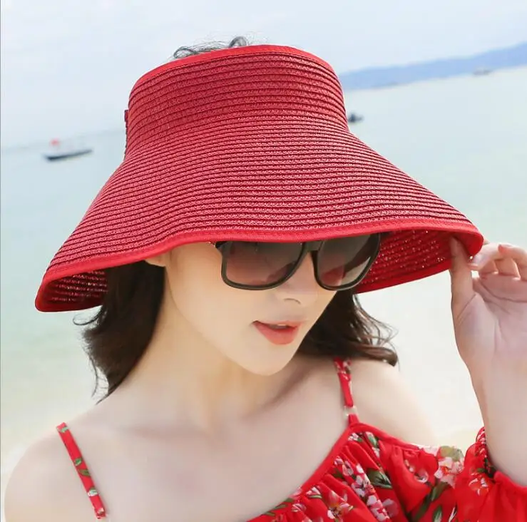 1pcs/lot woman Spring Summer straw hat Visors Cap Foldable Wide Large Brim Sun Hat Beach Hat solid sun hat
1pcs/lot woman Spring Summer straw hat Visors Cap Foldable Wide Large Brim Sun Hat Beach Hat solid sun hat