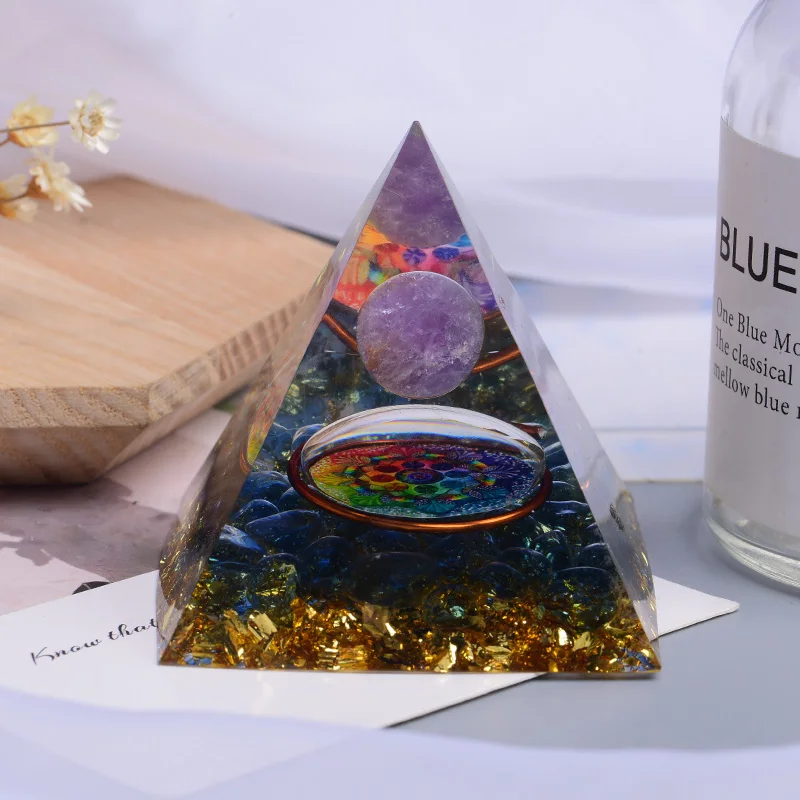 Orgonite Pyramid 60mm Amethyst Crystal Sphere With Obsidian Natural Cristal Stone Orgone Energy Healing Reiki Chakra Multiplier
Orgonite Pyramid 60mm Amethyst Crystal Sphere With Obsidian Natural Cristal Stone Orgone Energy Healing Reiki Chakra Multiplier