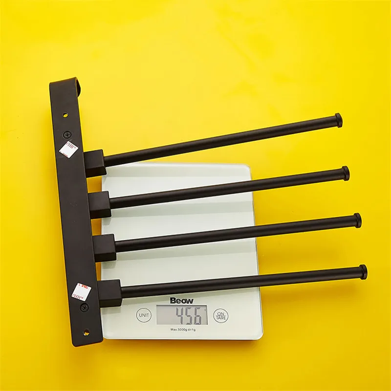 Folding Movable Bath Towel Bars Aluminum Bathroom Towel Racks Black Towel Hanger Wall Mounted 2-5 Layers Rotatable Towel Holder
Folding Movable Bath Towel Bars Aluminum Bathroom Towel Racks Black Towel Hanger Wall Mounted 2-5 Layers Rotatable Towel Holder