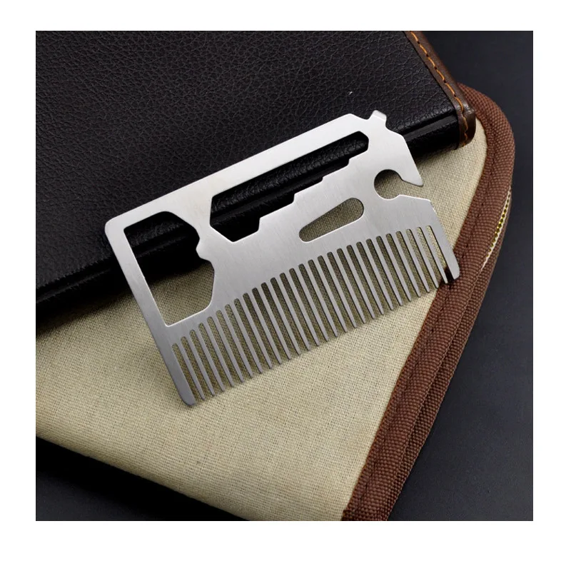 Men's Stainless Steel Comb Hairdressing, Beard Comb. Multi-function Bottle Opener Credit Card Size Gift for Men
Men's Stainless Steel Comb Hairdressing, Beard Comb. Multi-function Bottle Opener Credit Card Size Gift for Men