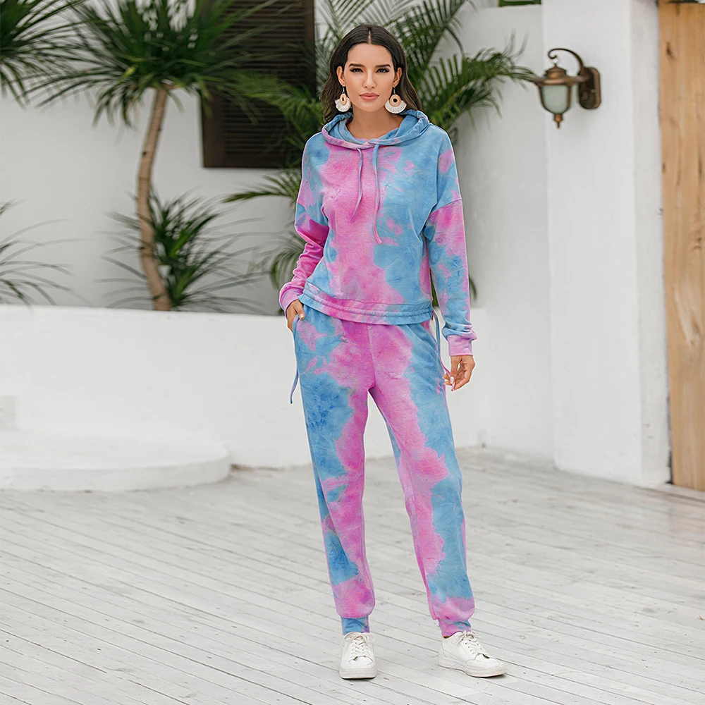 Autumn Spring Casual Long Sleeve Hoodies Pants Sweatsuit Tie Dye Printed Jogging Suits Women Two Pieces Tracksuit Sets
Autumn Spring Casual Long Sleeve Hoodies Pants Sweatsuit Tie Dye Printed Jogging Suits Women Two Pieces Tracksuit Sets