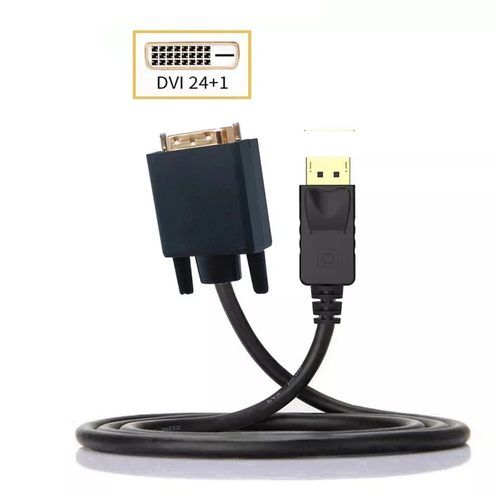 

1,8 M Professionelle DP zu DVI Konverter Kabel DisplayPort Stecker auf DVI-D 24 + 1Pin Männlichen Display Adapter Kabel für moni