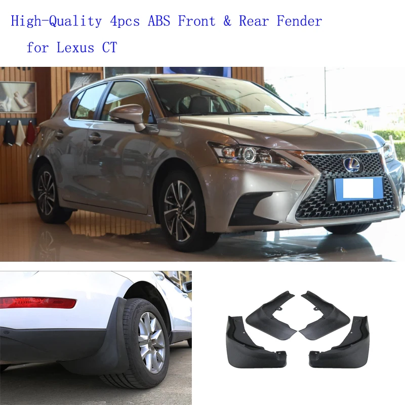 High-Quality 4pcs ABS Front & Rear Fender for Lexus CT Car Mud Flaps Splash Guard Mudguard Mudflaps Accessories 
High-Quality 4pcs ABS Front & Rear Fender for Lexus CT Car Mud Flaps Splash Guard Mudguard Mudflaps Accessories