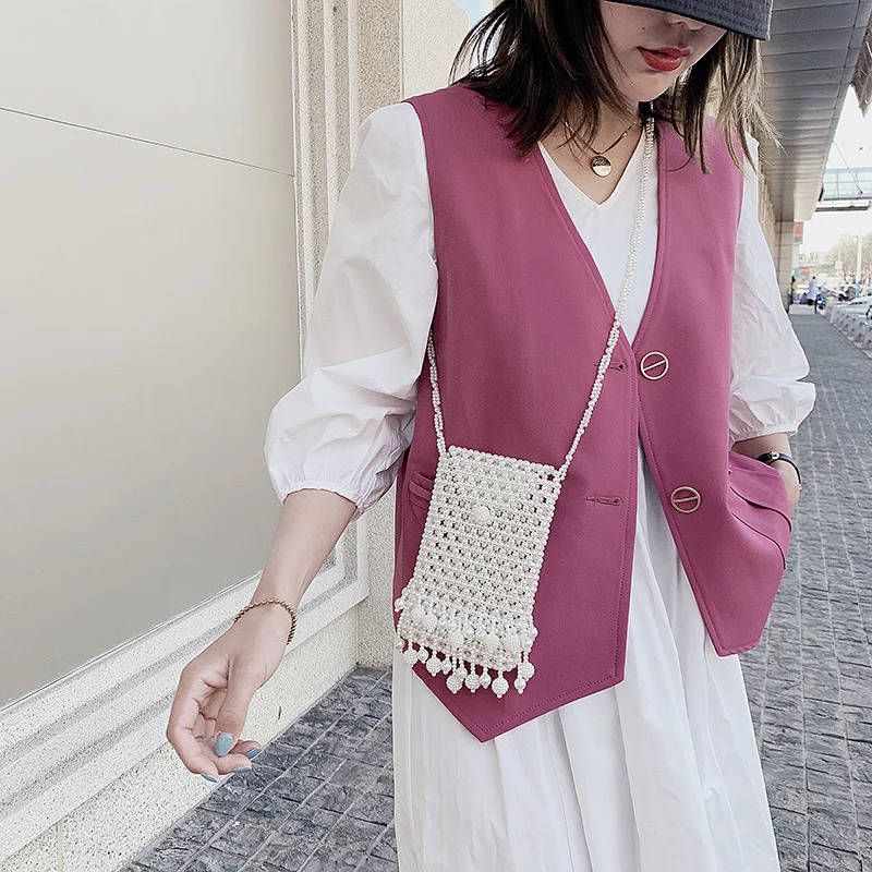 Fashion Artificial Beaded Finished Pearl Bag Leisure Hand Woven Bag DIY Beaded Slant Cross Bag Women's Mobile Phone Bag
Fashion Artificial Beaded Finished Pearl Bag Leisure Hand Woven Bag DIY Beaded Slant Cross Bag Women's Mobile Phone Bag